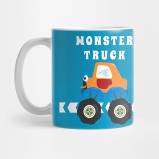 illustration of monster truck with cartoon style. Mug